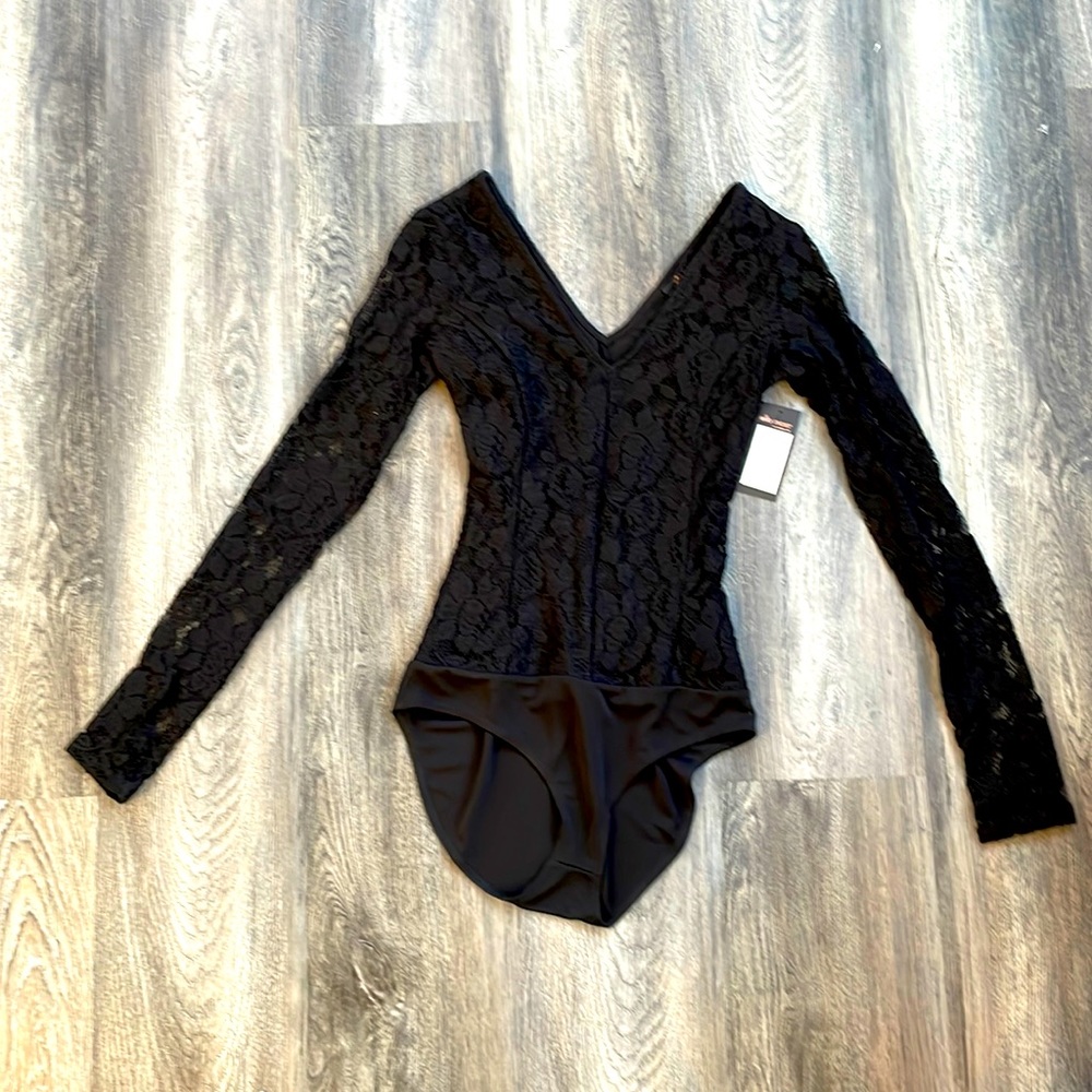 Ella Moss black lace bodysuit NWT size XS